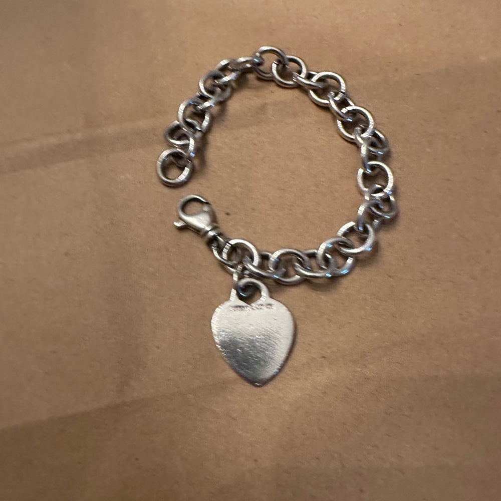 Tiffany & Co. Silver Heart Charm Bracelet